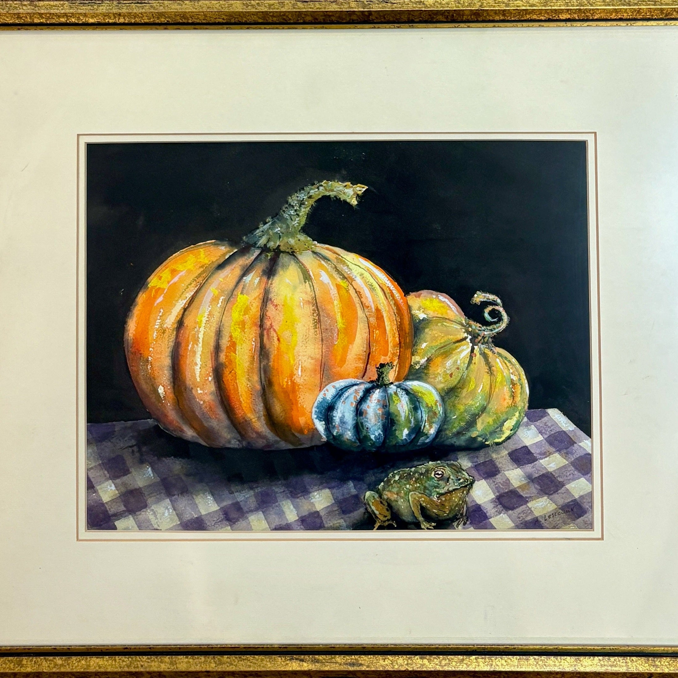 Three Pumpkins and a Toad