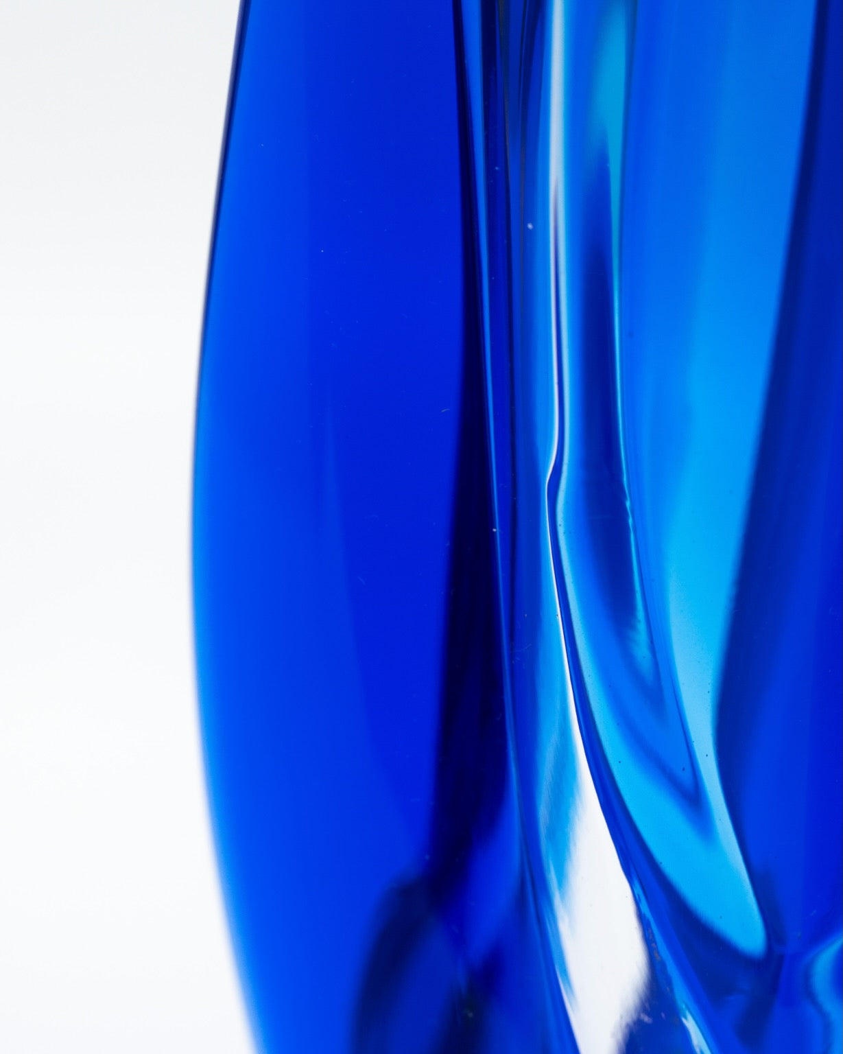 Cobalt bue and clear Lalique vase