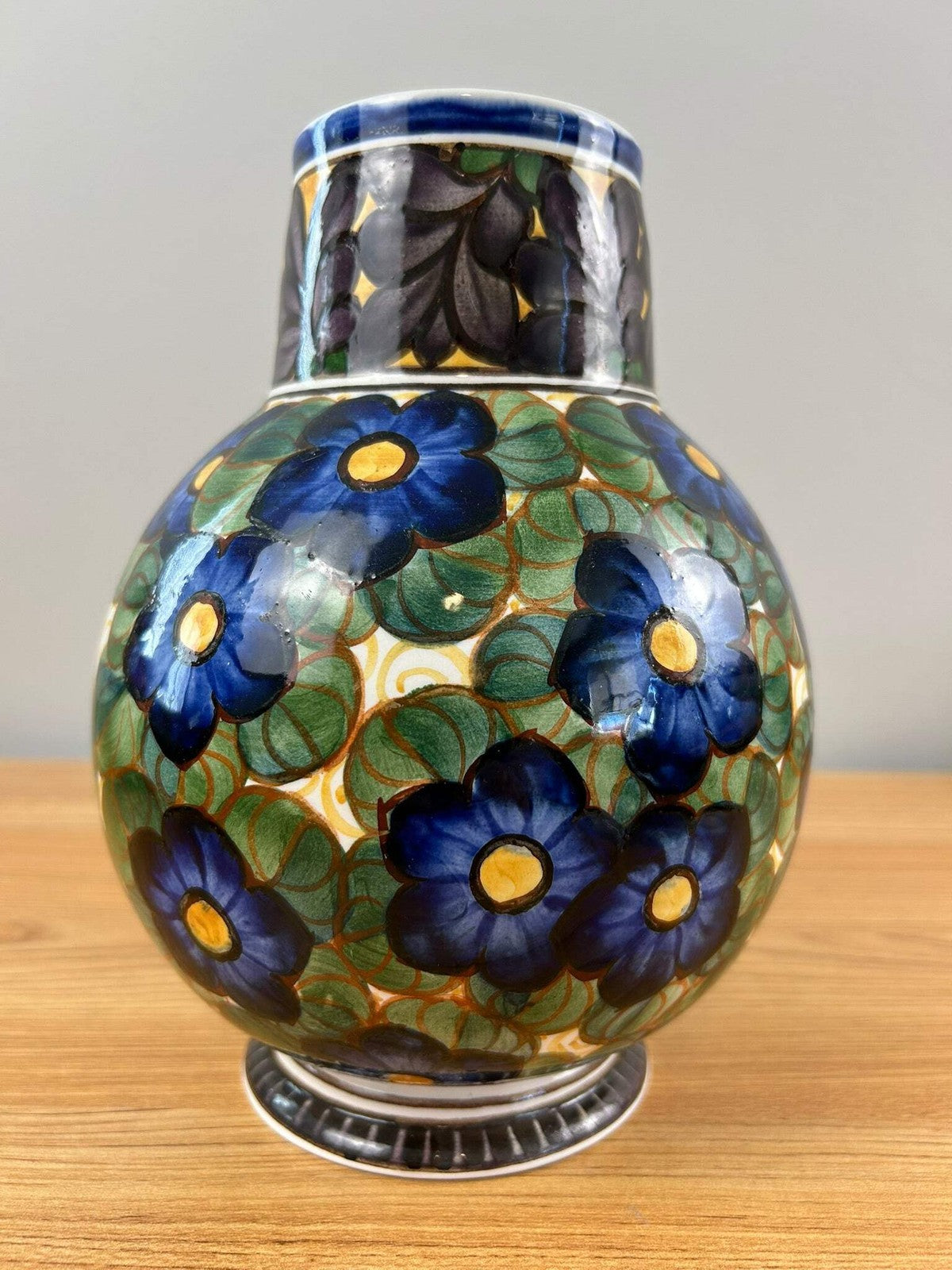 Faience Vase with Hand-Painted Flowers 838/414