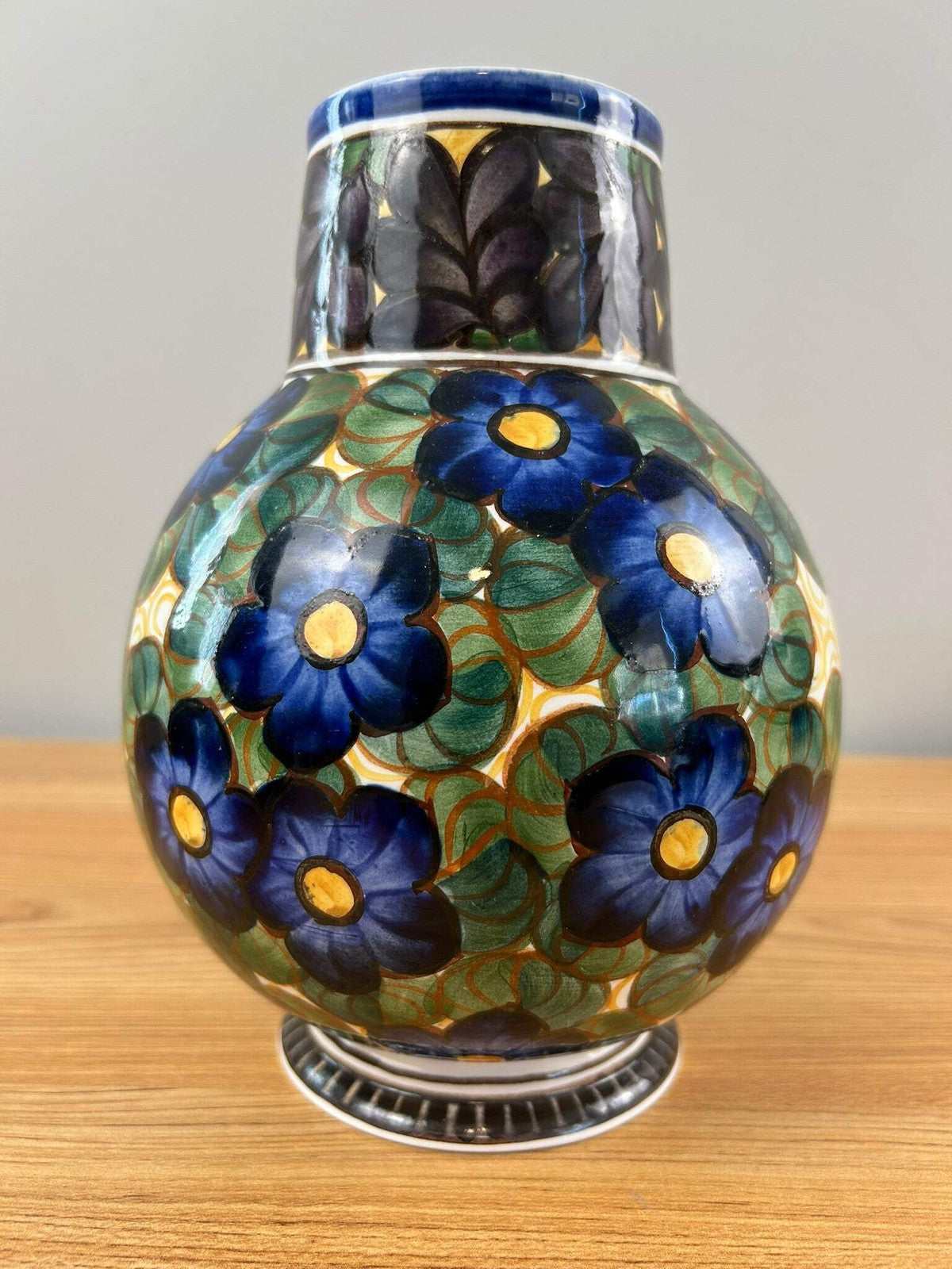 Faience Vase with Hand-Painted Flowers 838/414
