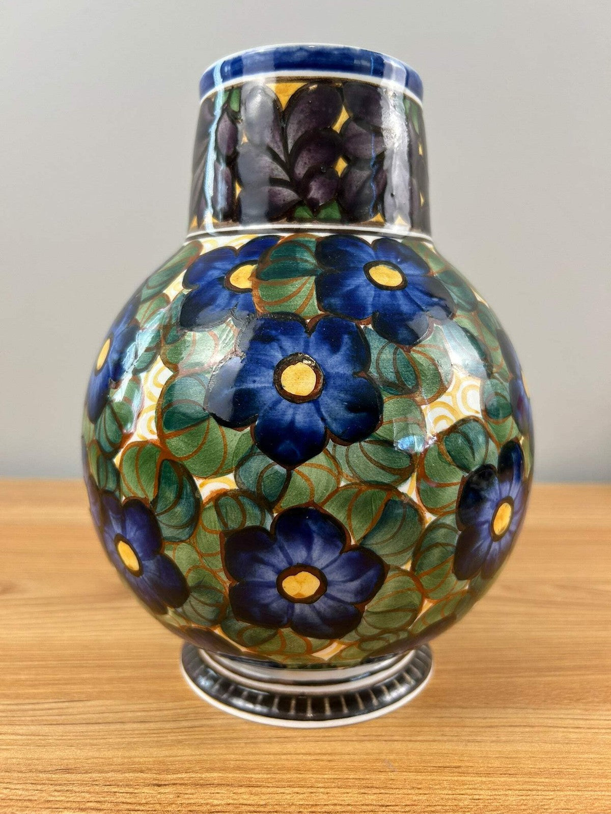 Faience Vase with Hand-Painted Flowers 838/414