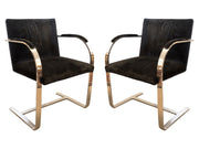 Knoll Brno Flat Bar - Chrome and Black Velvet Chairs