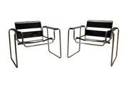 Black Wassily Style Chairs Pair (2)