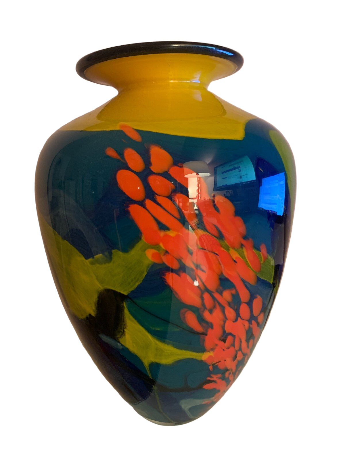 Ioan Nemtoi Yellow  Vase 12 inch